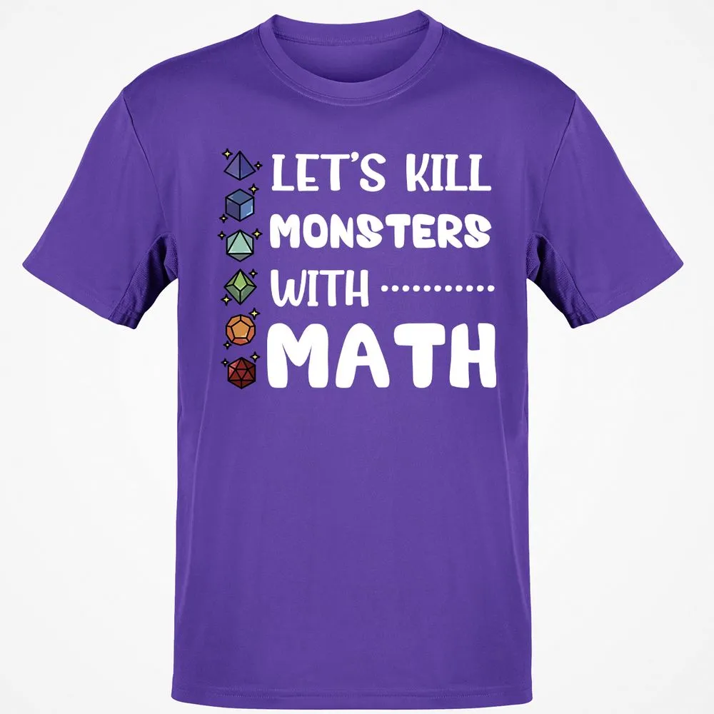 Let's Kill Monsters With Math T-Shirt - Purple - 9
