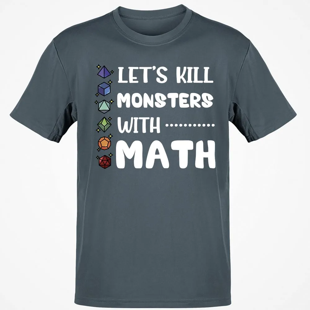 Let's Kill Monsters With Math T-Shirt - Charcoal - 3