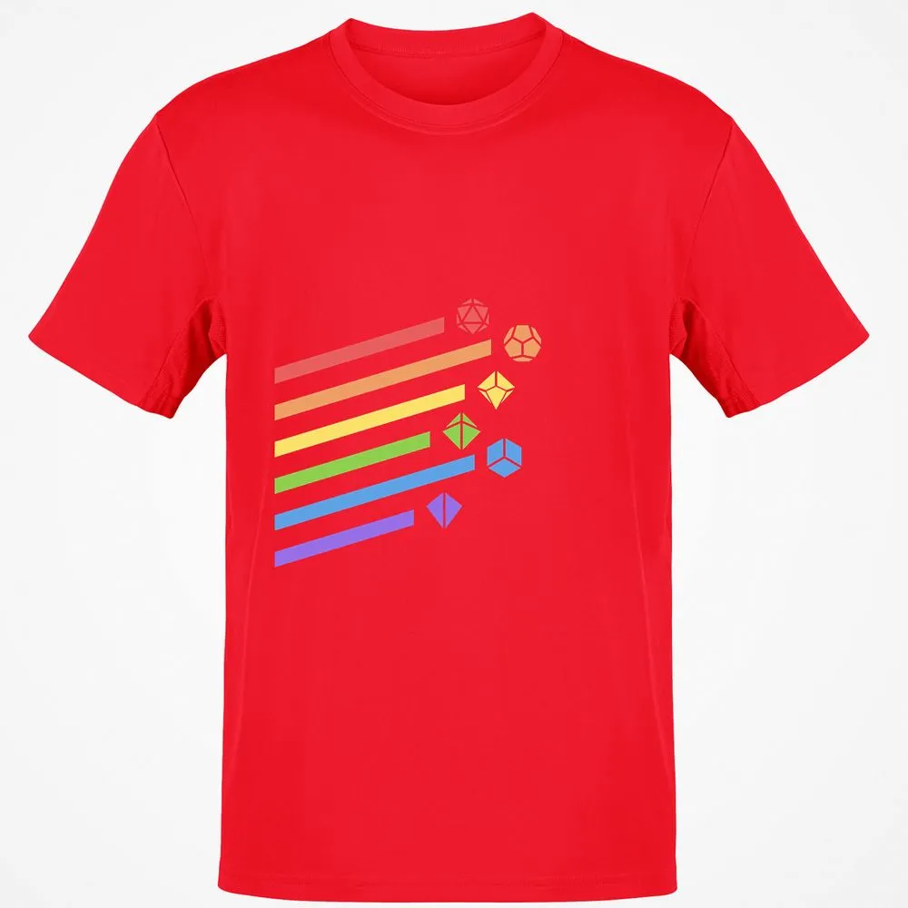 Rainbow Dice Set T-Shirt - Red - 10
