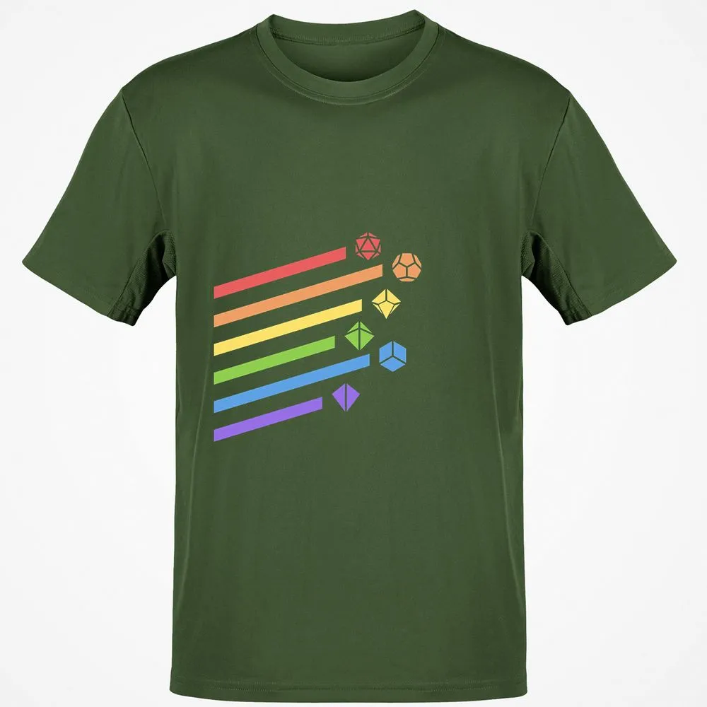Rainbow Dice Set T-Shirt - Military Green - 6