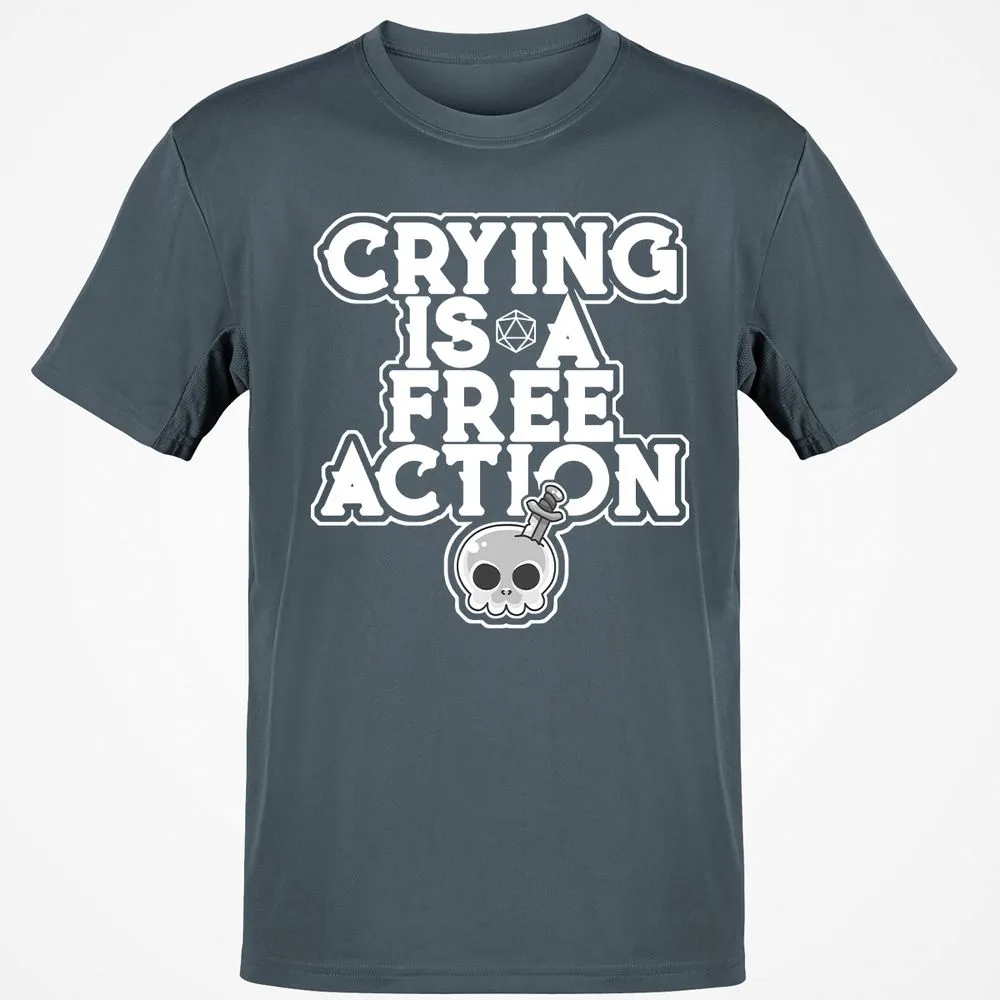 Crying Is A Free Action T-Shirt - Charcoal - 3