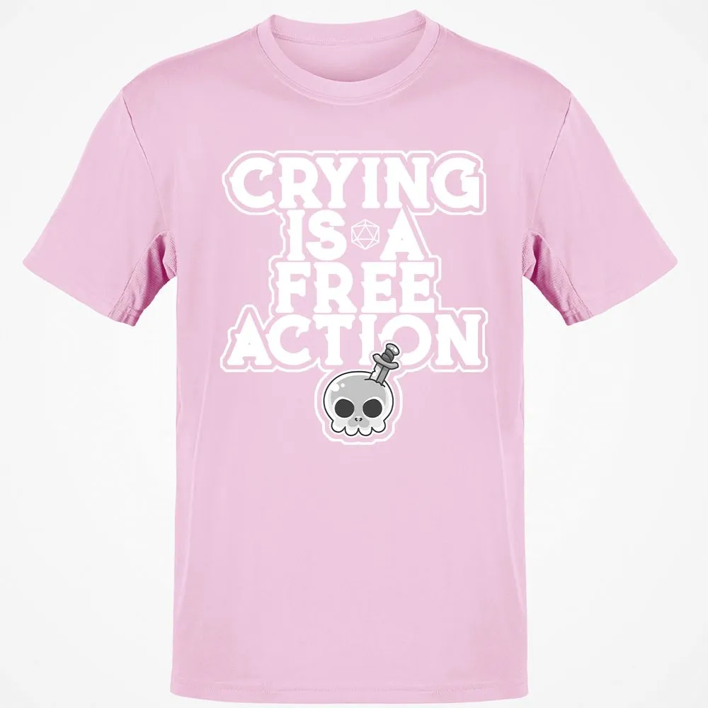 Crying Is A Free Action T-Shirt - Light Pink - 5