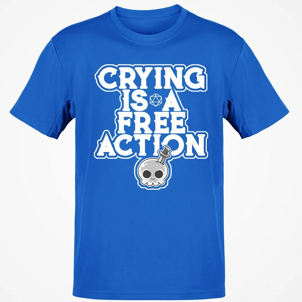 Crying Is A Free Action T-Shirt - Royal - 11