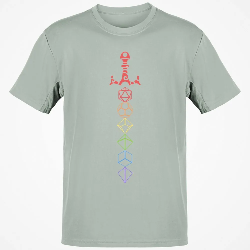 Rainbow Dice Sword LGBT T-Shirt - Ash - 2