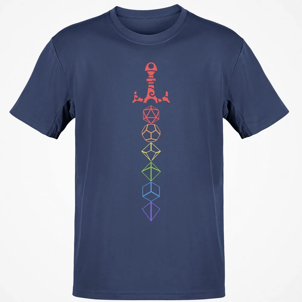 Rainbow Dice Sword LGBT T-Shirt - Navy - 7