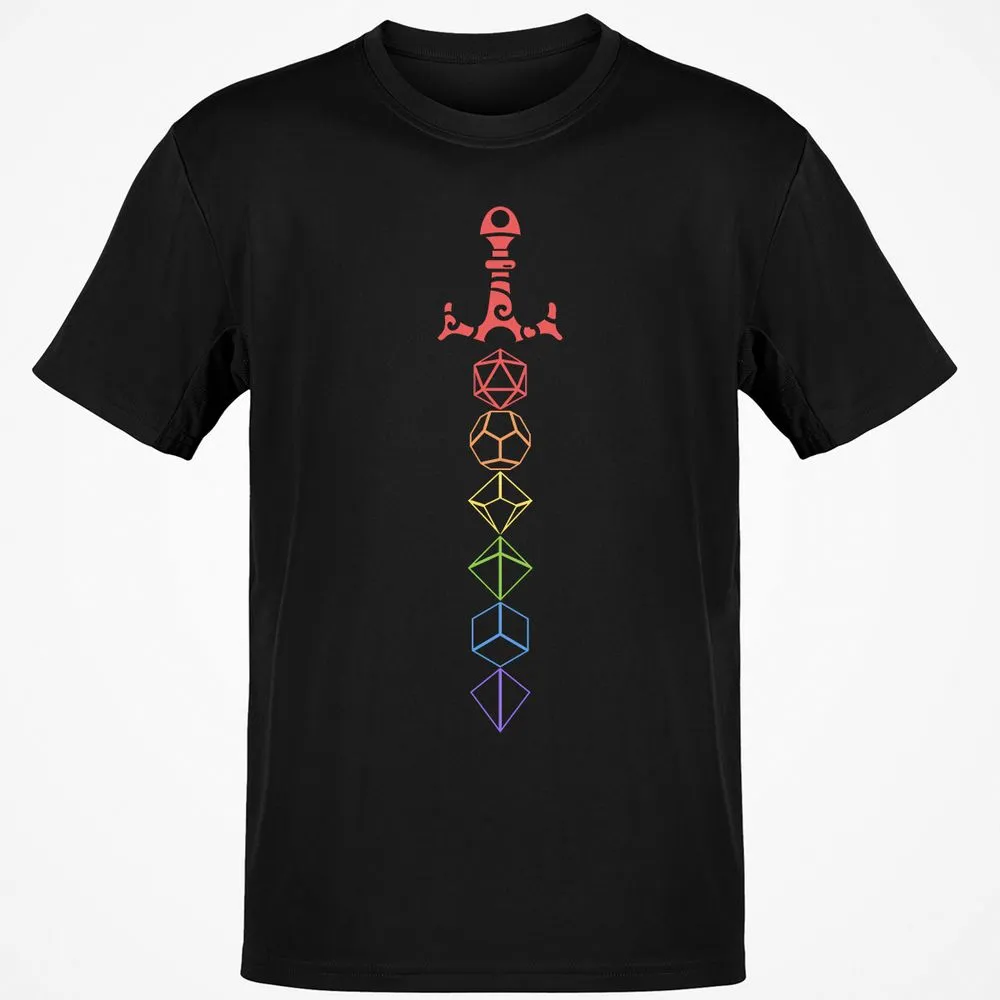 Rainbow Dice Sword LGBT T-Shirt - Black - 1