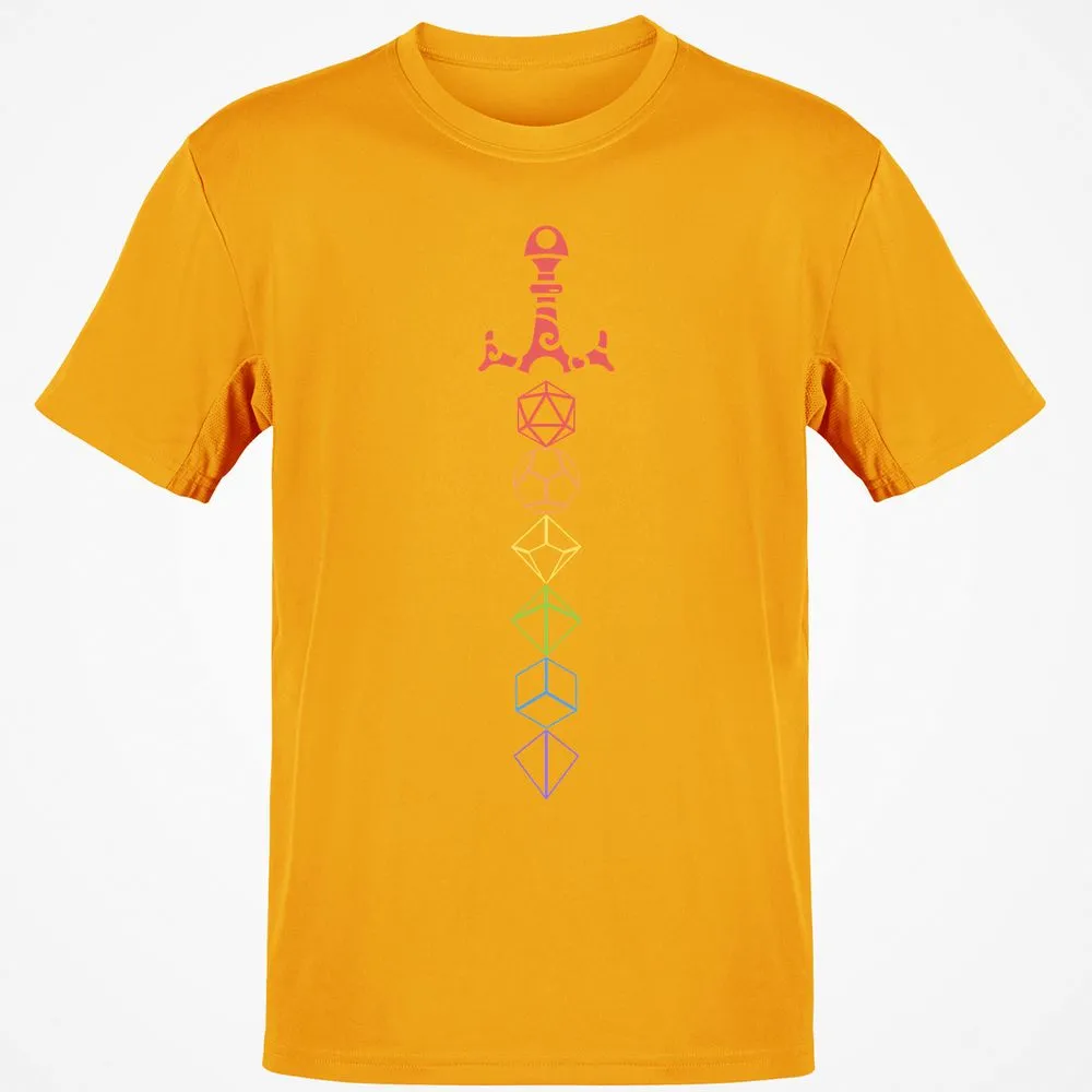 Rainbow Dice Sword LGBT T-Shirt - Gold - 4