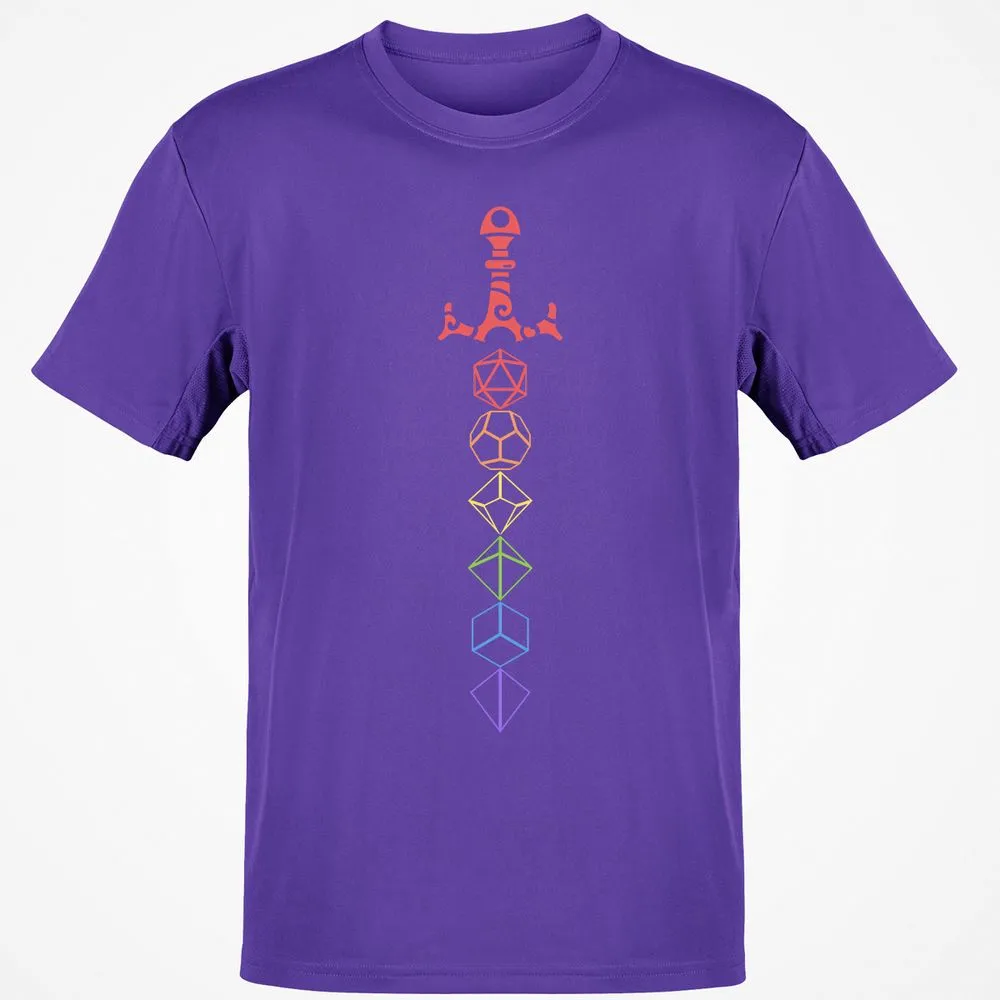 Rainbow Dice Sword LGBT T-Shirt - Purple - 9