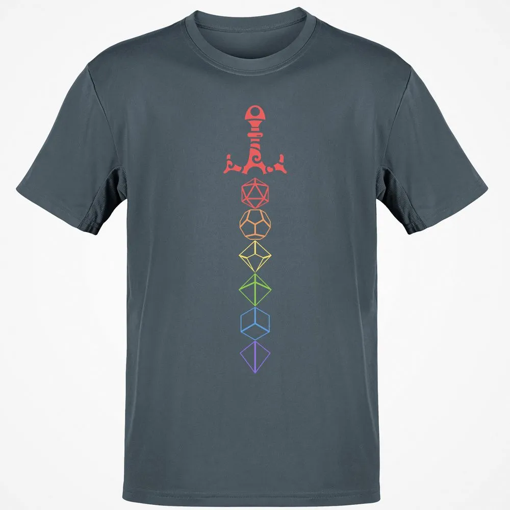Rainbow Dice Sword LGBT T-Shirt - Charcoal - 3