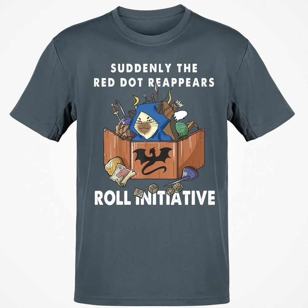 Suddenly The Red Dot Reappears Roll Initiative T-Shirt - Charcoal - 3