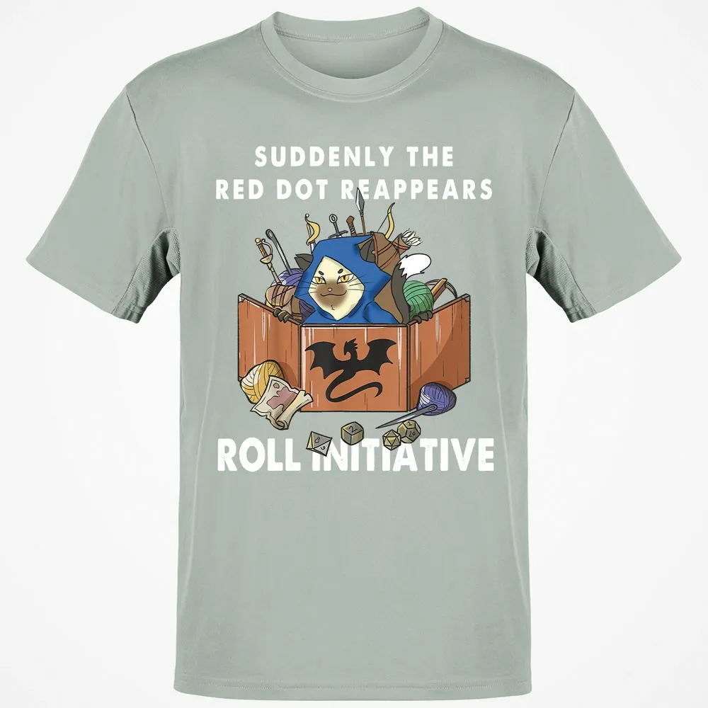 Suddenly The Red Dot Reappears Roll Initiative T-Shirt - Ash - 2
