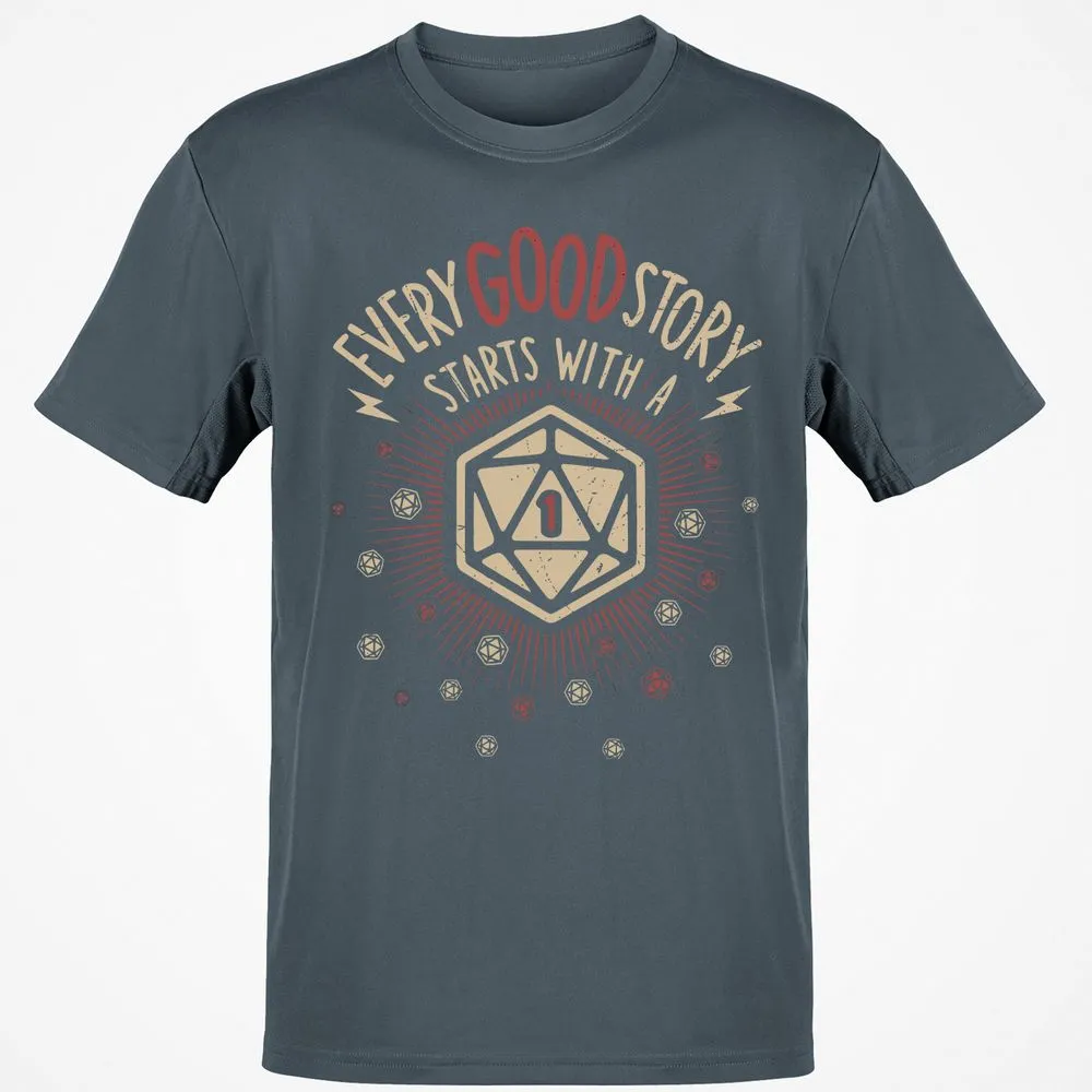 Good Story Starts With A 1 T-Shirt - Charcoal - 3