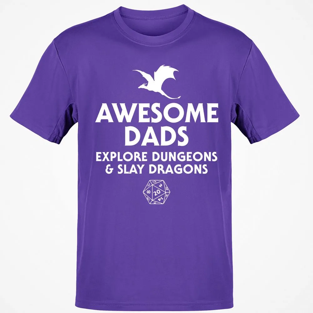 Awesome Dads Slay Dragons T-Shirt - Purple - 9
