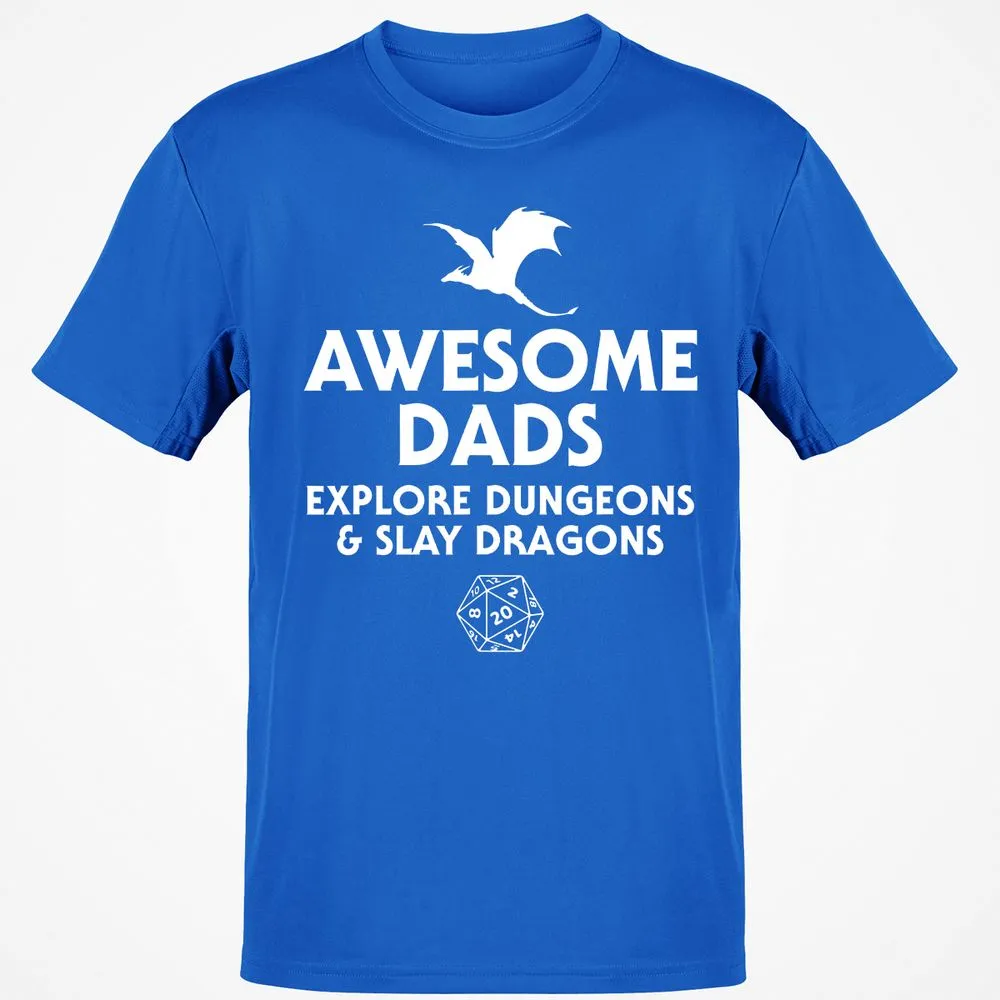 Awesome Dads Slay Dragons T-Shirt - Royal - 11