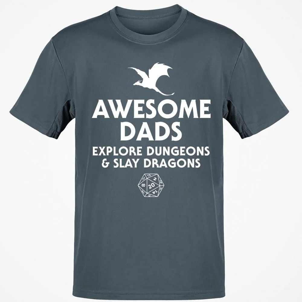 Awesome Dads Slay Dragons T-Shirt - Charcoal - 3