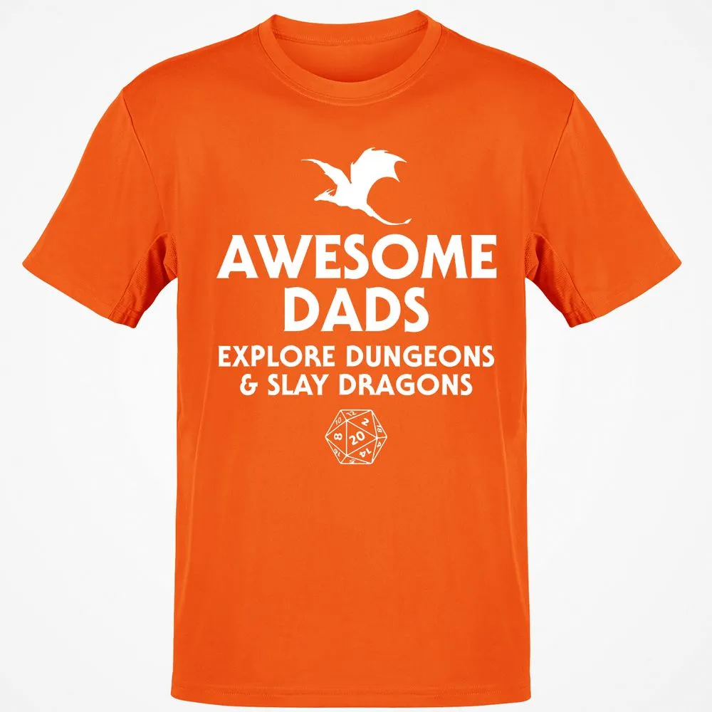 Awesome Dads Slay Dragons T-Shirt - Orange - 8