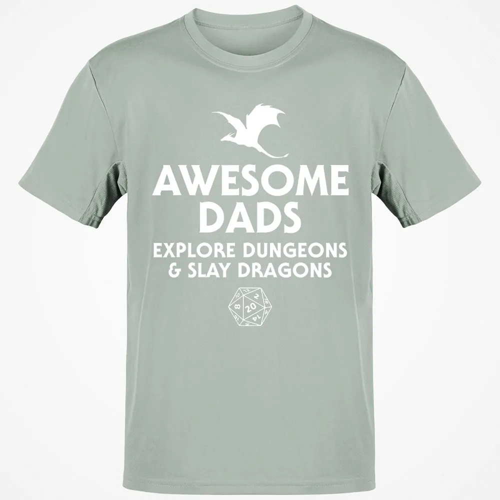 Awesome Dads Slay Dragons T-Shirt - Ash - 2