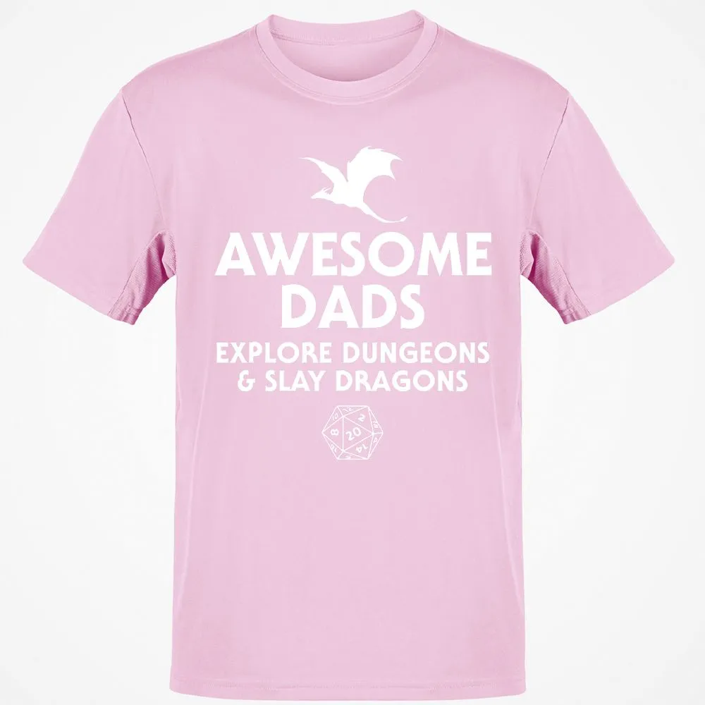 Awesome Dads Slay Dragons T-Shirt - Light Pink - 5