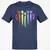 Dice Rainbow Heart Shape T-Shirt - Navy - 7