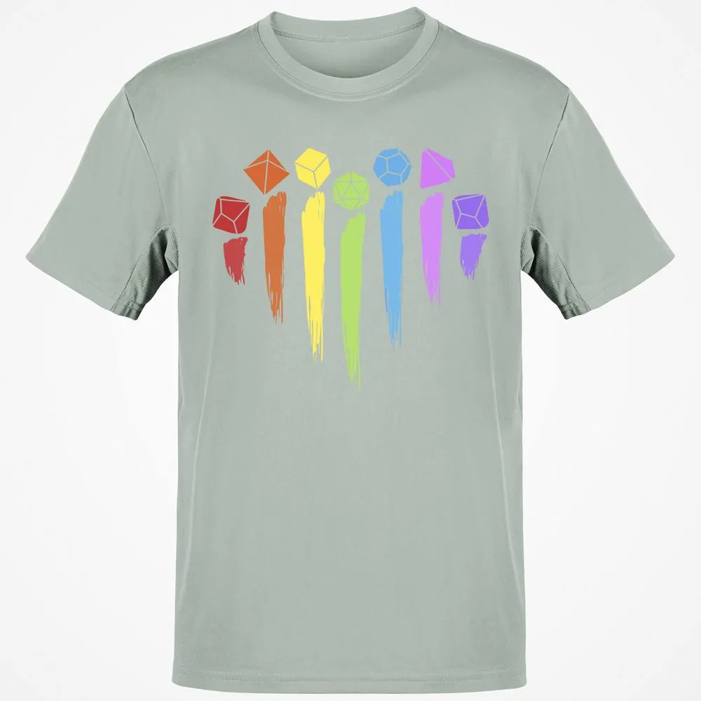 Dice Rainbow Heart Shape T-Shirt - Ash - 2