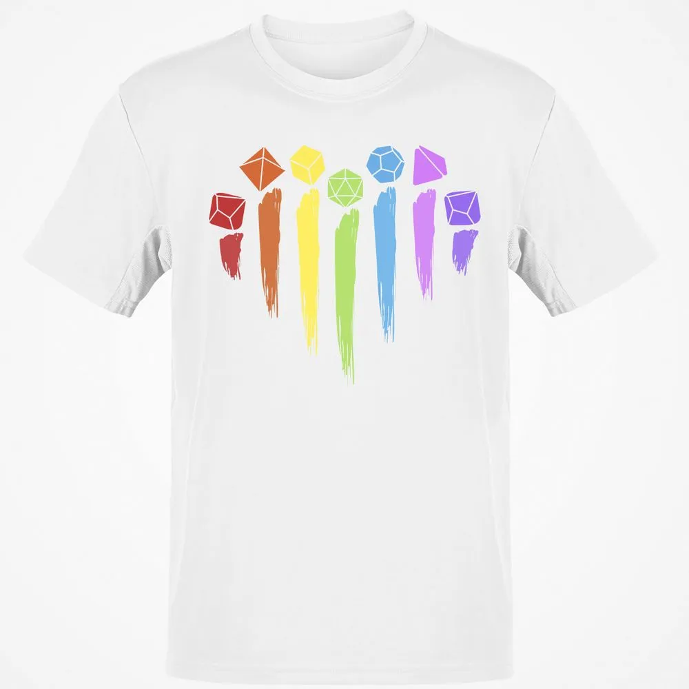 Dice Rainbow Heart Shape T-Shirt - White - 12
