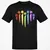 Dice Rainbow Heart Shape T-Shirt - Black - 1