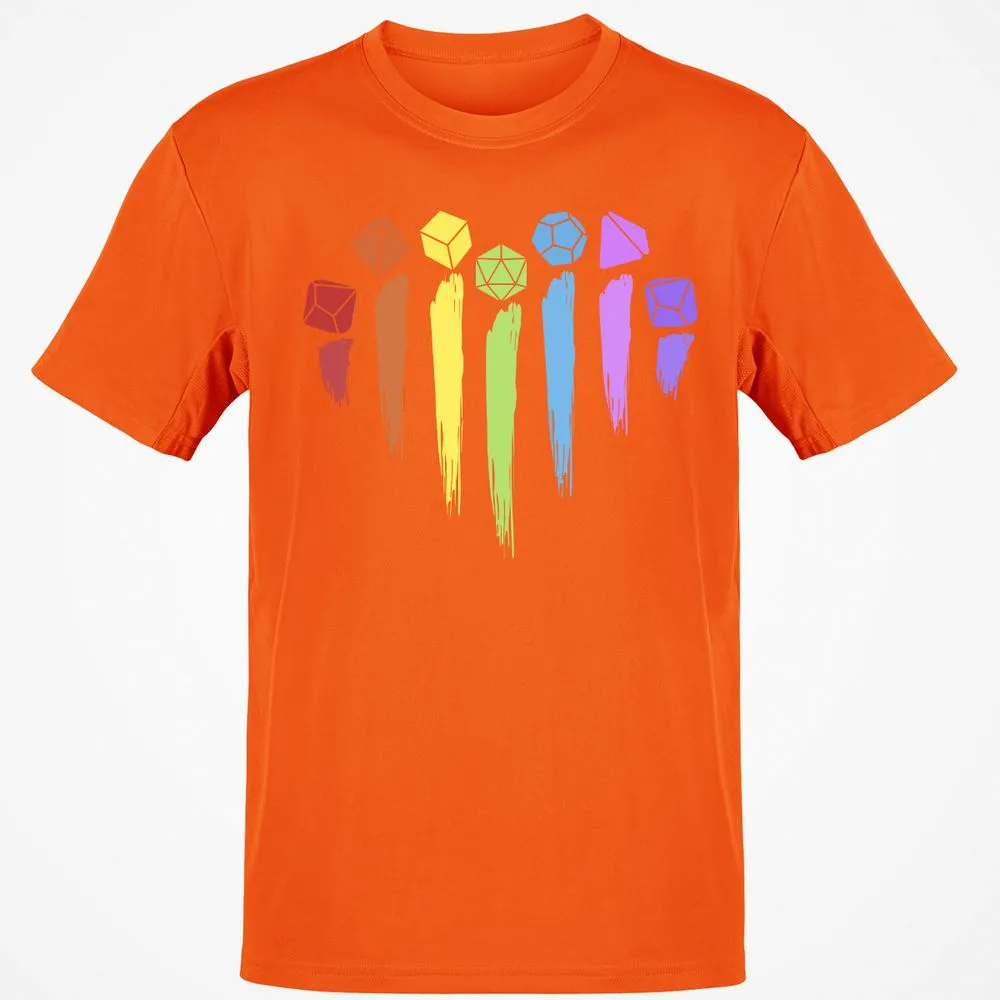Dice Rainbow Heart Shape T-Shirt - Orange - 8