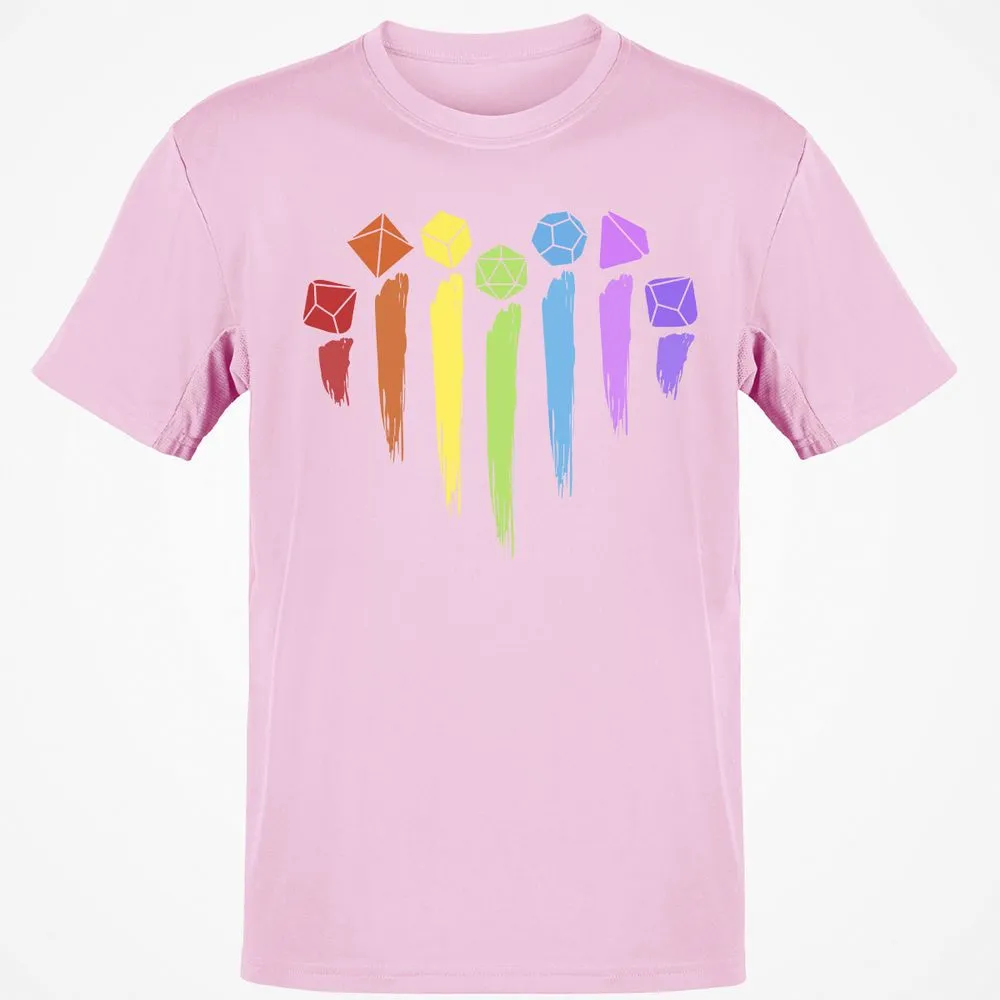 Dice Rainbow Heart Shape T-Shirt - Light Pink - 5
