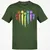 Dice Rainbow Heart Shape T-Shirt - Military Green - 6