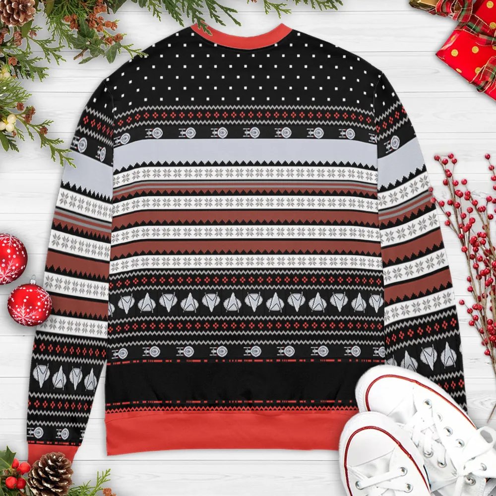 Make It Snow Star Trek Ugly Christmas Sweatshirt - 4