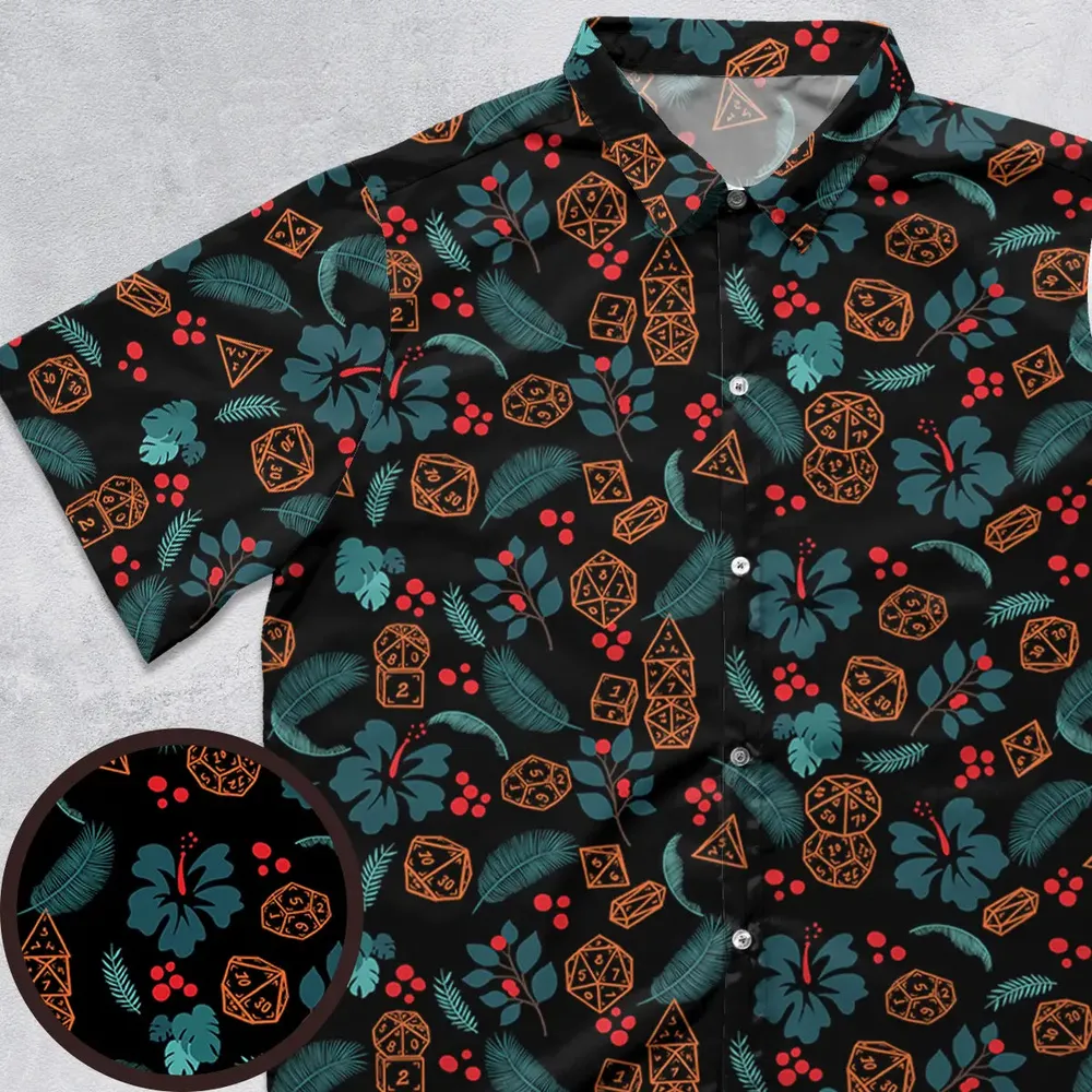 Floral Dice Button Down Shirt - 1