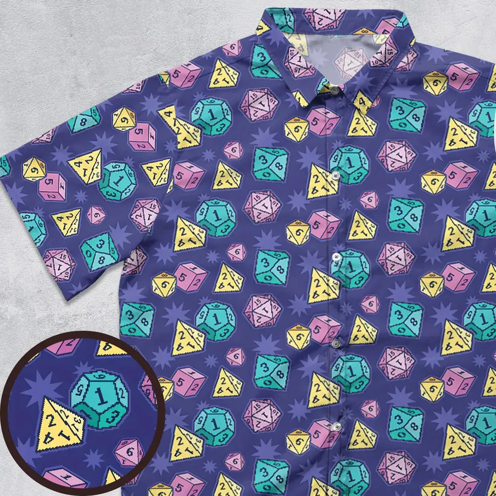 Pixel Dice Button Down Shirt - 1