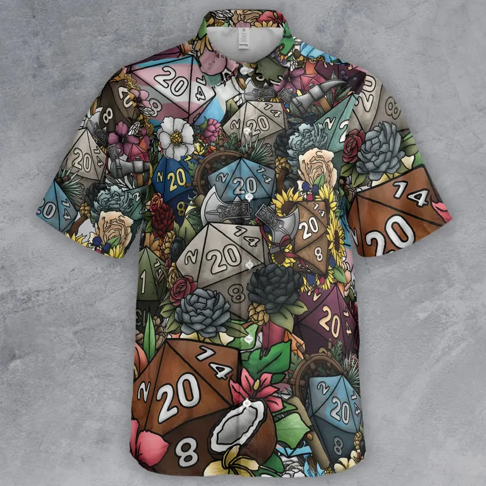 Flower Dice Button Down Shirt - 2