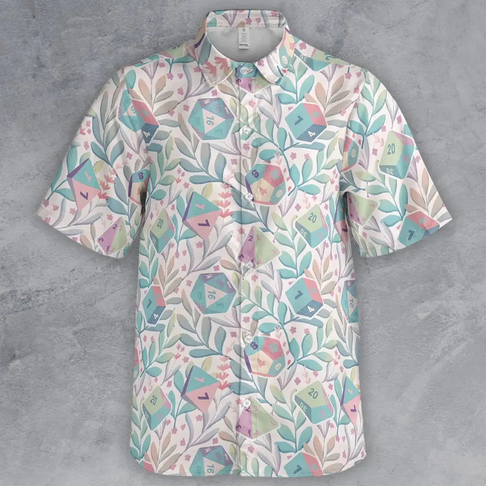 Soft Flower Dice Button Down Shirt - 2