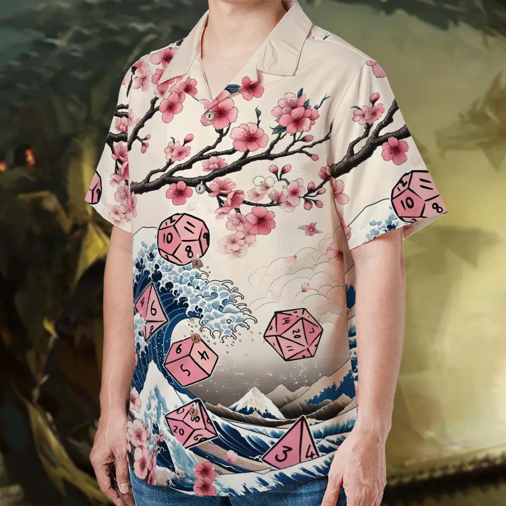 Pink Flower Dice Hawaiian Shirt - 2