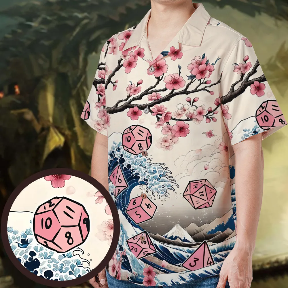 Pink Flower Dice Hawaiian Shirt - 1