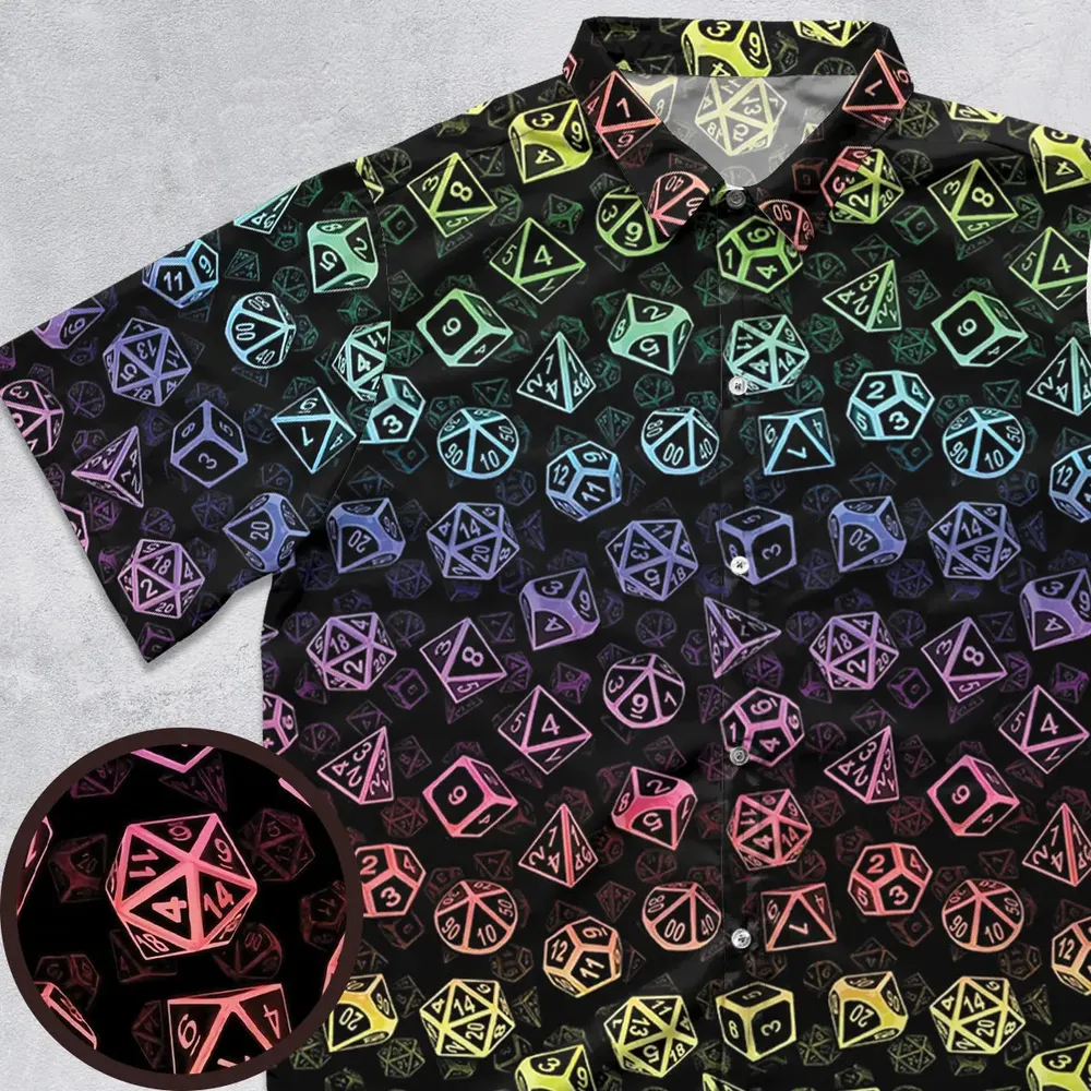Classic Rainbow Dice Button Down Shirt - 1