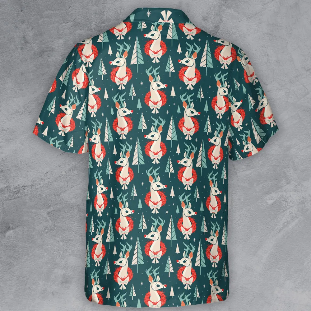 Guide My Sleigh Tonight Rudolph the Red-Nosed Reindeer Button Down Shirt - 3