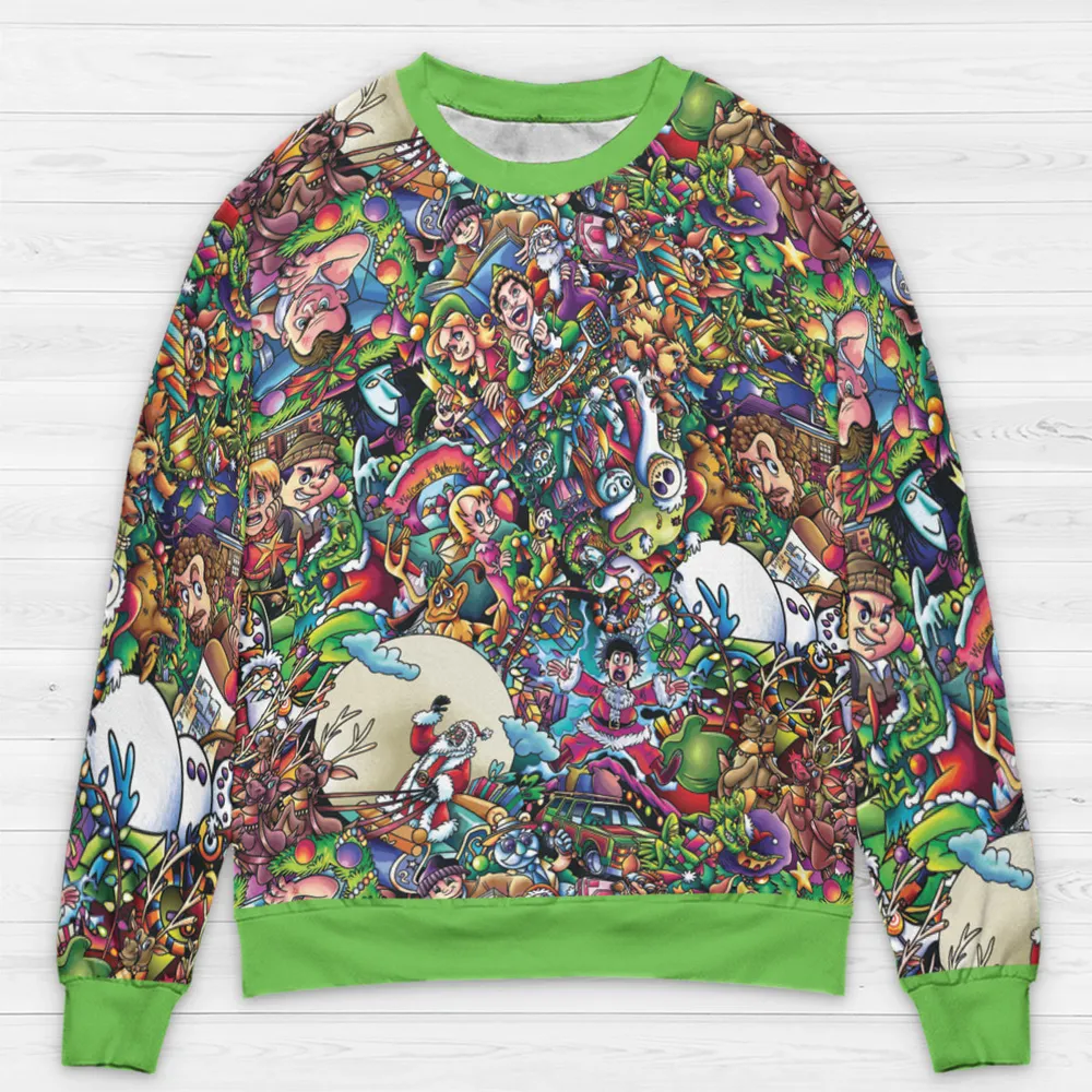 Xmas Movies Characters Collage All-over Print Sweatshirt - 3