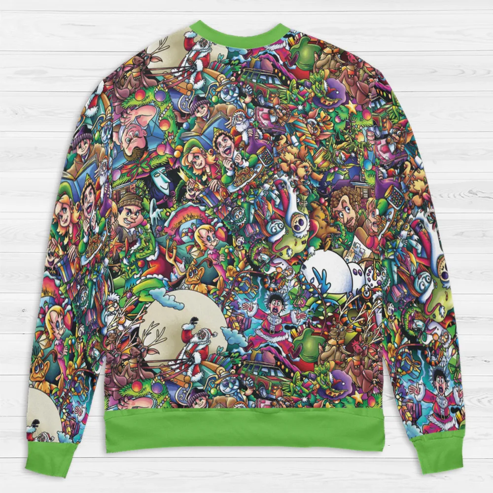 Xmas Movies Characters Collage All-over Print Sweatshirt - 4