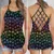 Rainbow Dice Pattern Criss Cross Tank Top - 1