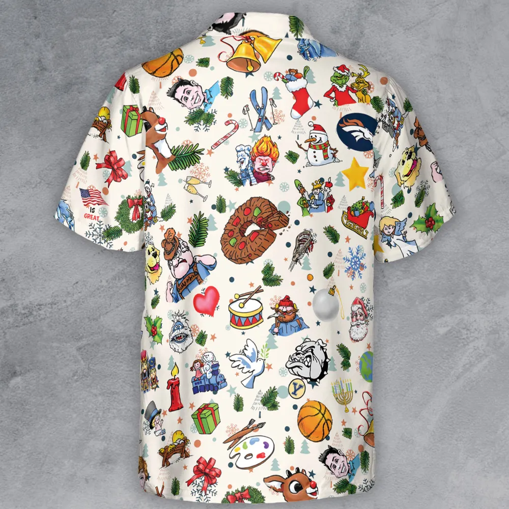 Wonderful Time of the Year Christmas Characters Button Down Shirt - 3