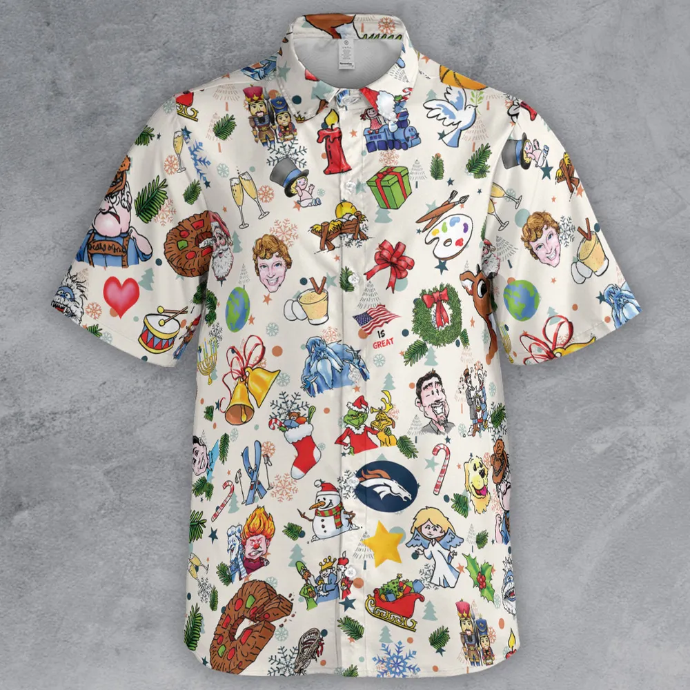 Wonderful Time of the Year Christmas Characters Button Down Shirt - 2