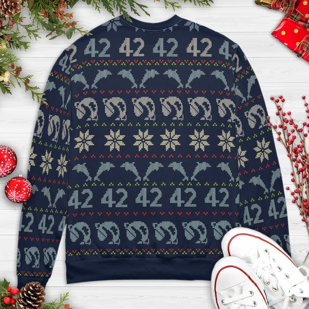 42 Marvin Don't Talk To Me  The Hitchhiker's Guide to the GalaxyUgly Christmas Sweatshirt - 4