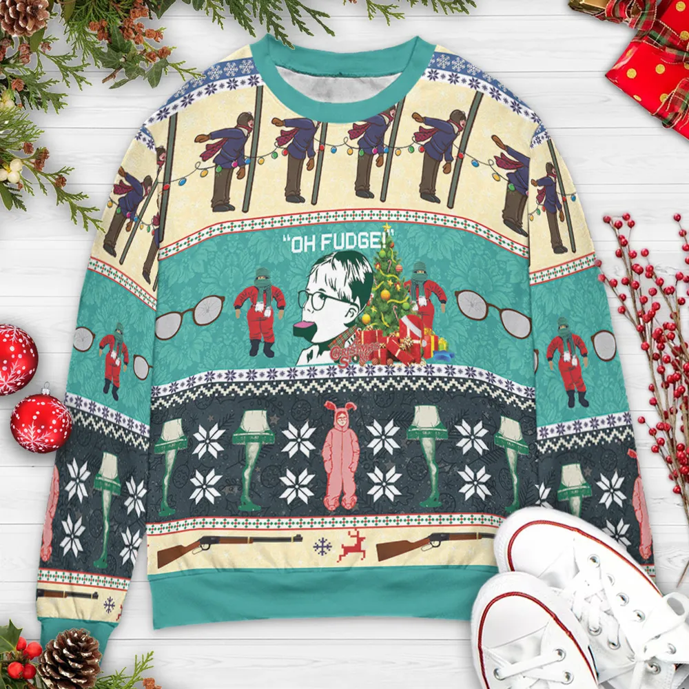 Oh Fudge A Christmas Story Ugly Christmas Sweatshirt - 3