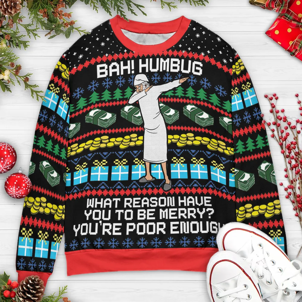 Bah! Humbug Dab Ugly Christmas Sweatshirt - 3