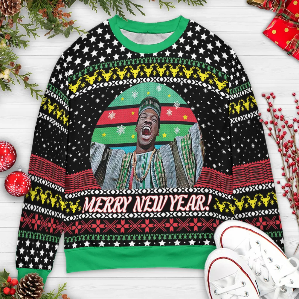 Merry New Year Trading Places Ugly Christmas Sweatshirt - 3