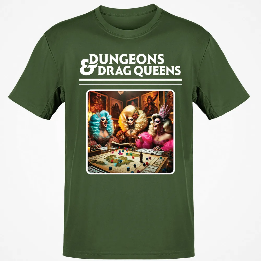 Dungeons & Drag Queens Classic Unisex T-Shirt - Military Green - 6