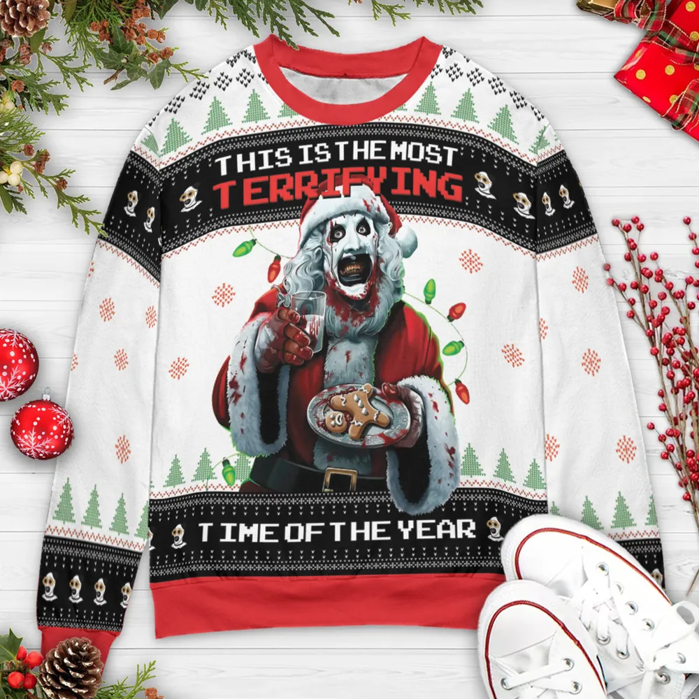 The Most Terrifying Time Of The Year Terrifier Ugly Christmas Sweatshirt - 3