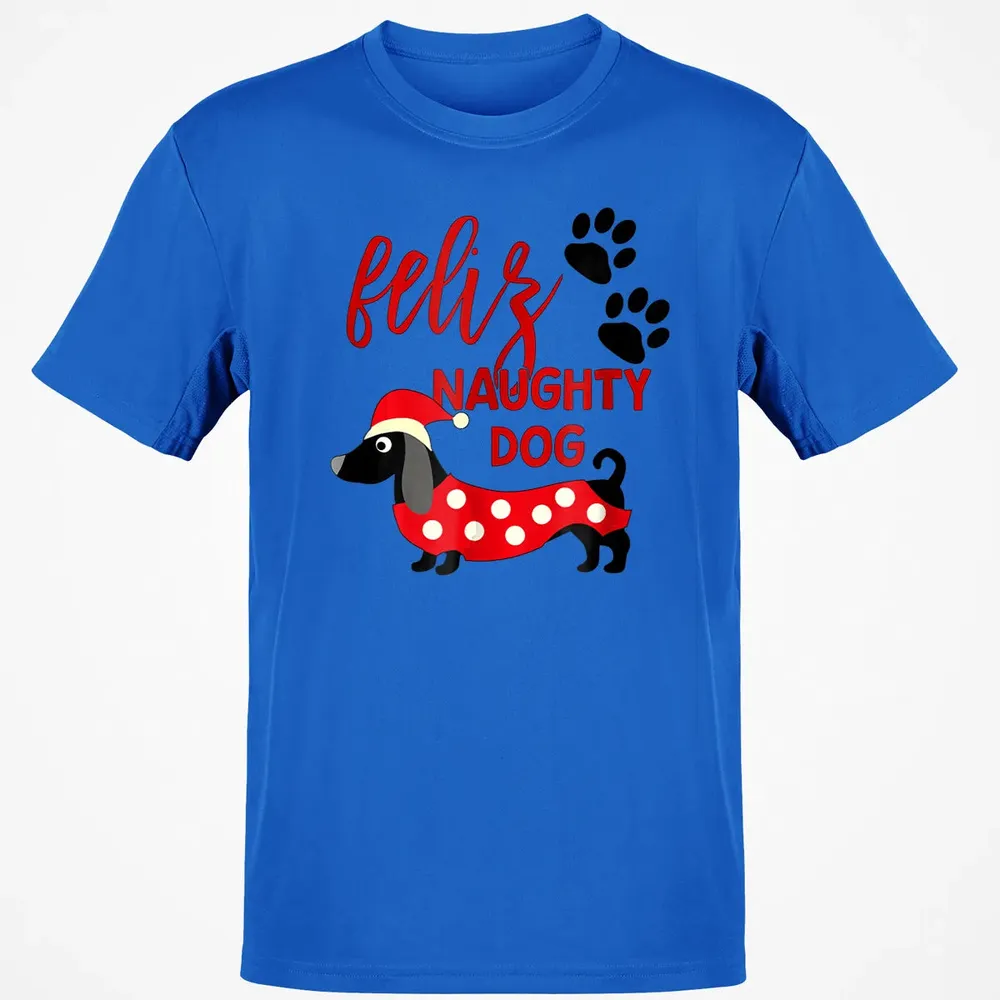Dachshund Christmas   Funny Feliz Naughty Dog Xmas Classic Unisex T-Shirt - 12